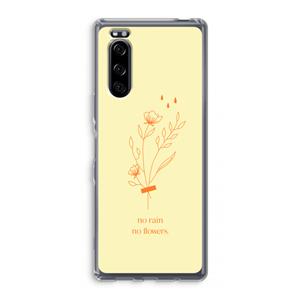 CaseCompany No rain no flowers: Sony Xperia 5 Transparant Hoesje