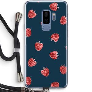 CaseCompany Framboosjes: Samsung Galaxy S9 Plus Transparant Hoesje met koord