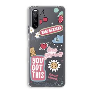 CaseCompany Positivity: Sony Xperia 10 III Transparant Hoesje