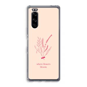 CaseCompany Where flowers bloom: Sony Xperia 5 Transparant Hoesje