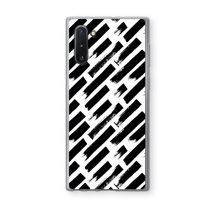 CaseCompany Zwarte vegen: Samsung Galaxy Note 10 Transparant Hoesje