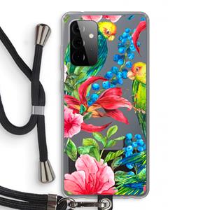 CaseCompany Papegaaien: Samsung Galaxy A72 5G Transparant Hoesje met koord