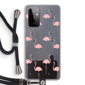 CaseCompany Anything Flamingoes: Samsung Galaxy A72 5G Transparant Hoesje met koord