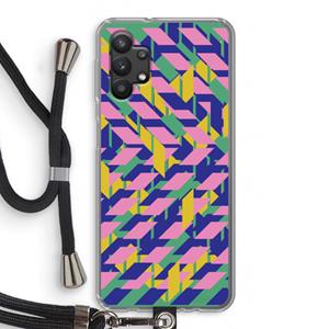 CaseCompany Skew Blush 1: Samsung Galaxy A32 5G Transparant Hoesje met koord