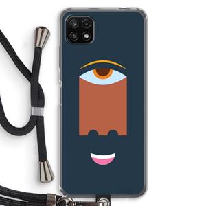 CaseCompany Mono M: Samsung Galaxy A22 5G Transparant Hoesje met koord