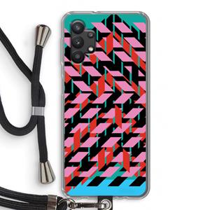 CaseCompany Skew Blush 2: Samsung Galaxy A32 5G Transparant Hoesje met koord