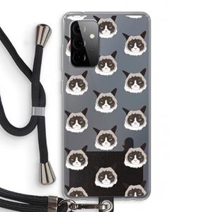 CaseCompany It's a Purrr Case: Samsung Galaxy A72 5G Transparant Hoesje met koord