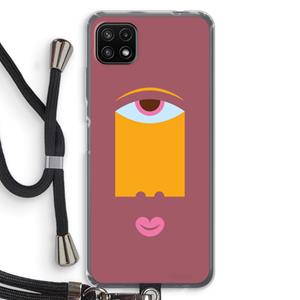 CaseCompany Mono V: Samsung Galaxy A22 5G Transparant Hoesje met koord