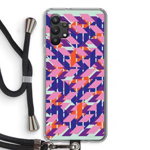CaseCompany Skew Blush 3: Samsung Galaxy A32 5G Transparant Hoesje met koord