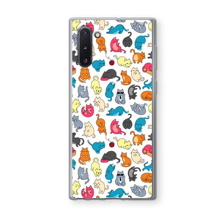 CaseCompany Kleurrijke katten: Samsung Galaxy Note 10 Transparant Hoesje