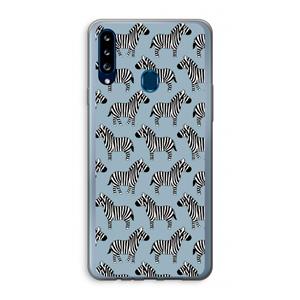 CaseCompany Zebra: Samsung Galaxy A20s Transparant Hoesje
