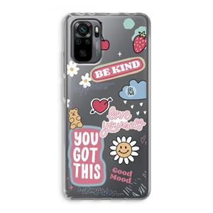 CaseCompany Positivity: Xiaomi Redmi Note 10 Pro Transparant Hoesje