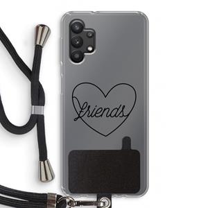 CaseCompany Friends heart black: Samsung Galaxy A32 5G Transparant Hoesje met koord