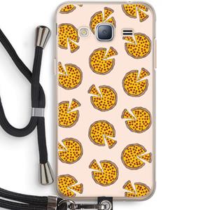 CaseCompany You Had Me At Pizza: Samsung Galaxy J3 (2016) Transparant Hoesje met koord