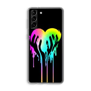 CaseCompany Hold My Heart: Samsung Galaxy S21 Plus Transparant Hoesje