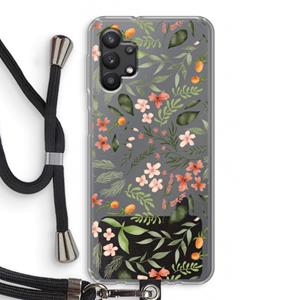 CaseCompany Sweet little flowers: Samsung Galaxy A32 5G Transparant Hoesje met koord
