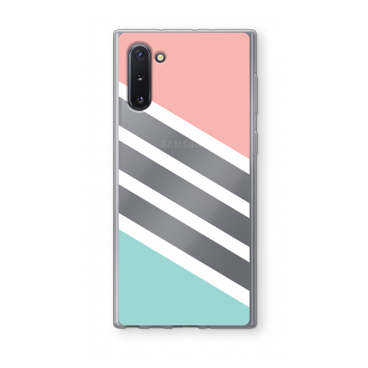 CaseCompany Strepen pastel: Samsung Galaxy Note 10 Transparant Hoesje