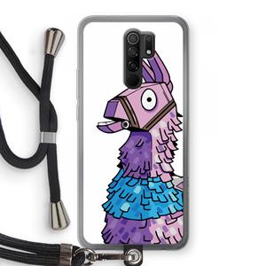 CaseCompany Lama: Xiaomi Redmi 9 Transparant Hoesje met koord