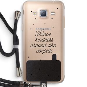 CaseCompany Confetti: Samsung Galaxy J3 (2016) Transparant Hoesje met koord