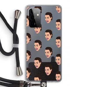 CaseCompany Ugly Cry Call: Samsung Galaxy A72 5G Transparant Hoesje met koord