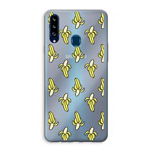 CaseCompany Bananas: Samsung Galaxy A20s Transparant Hoesje