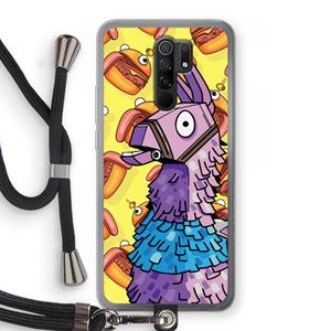 CaseCompany Loot Burger: Xiaomi Redmi 9 Transparant Hoesje met koord