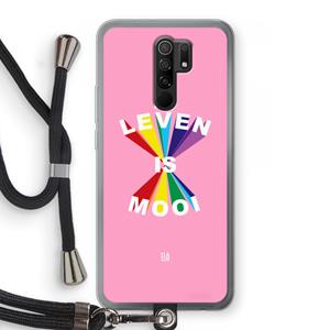 CaseCompany Het Leven Is Mooi: Xiaomi Redmi 9 Transparant Hoesje met koord