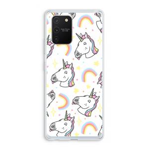 CaseCompany Rainbow Unicorn: Samsung Galaxy S10 Lite Transparant Hoesje