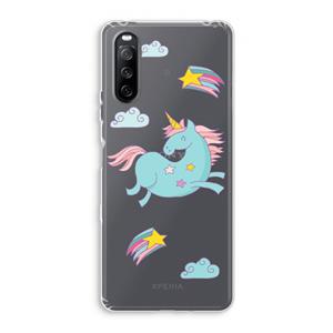 CaseCompany Vliegende eenhoorn: Sony Xperia 10 III Transparant Hoesje
