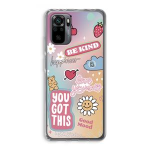 CaseCompany Positivity: Xiaomi Redmi Note 10 Pro Transparant Hoesje