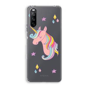 CaseCompany Roze eenhoorn: Sony Xperia 10 III Transparant Hoesje