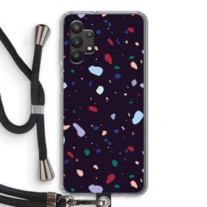 CaseCompany Dark Rounded Terrazzo: Samsung Galaxy A32 5G Transparant Hoesje met koord