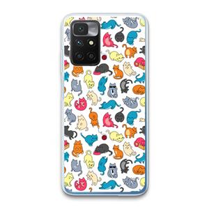 CaseCompany Kleurrijke katten: Xiaomi Redmi 10 Transparant Hoesje