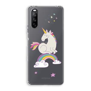 CaseCompany Regenboog eenhoorn: Sony Xperia 10 III Transparant Hoesje