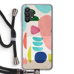 CaseCompany Bold Rounded Shapes: Samsung Galaxy A32 5G Transparant Hoesje met koord
