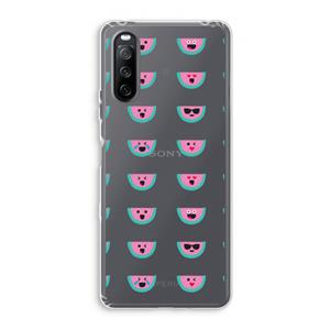 CaseCompany Smiley watermeloenprint: Sony Xperia 10 III Transparant Hoesje