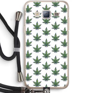 CaseCompany Weed: Samsung Galaxy J3 (2016) Transparant Hoesje met koord
