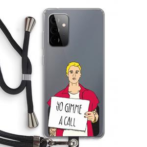 CaseCompany Gimme a call: Samsung Galaxy A72 5G Transparant Hoesje met koord