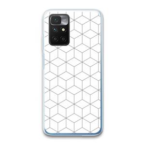 CaseCompany Zwart-witte kubussen: Xiaomi Redmi 10 Transparant Hoesje