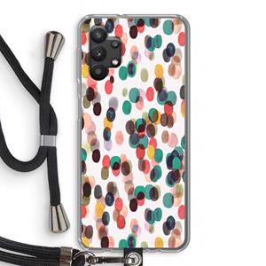 CaseCompany Tropical Dots: Samsung Galaxy A32 5G Transparant Hoesje met koord