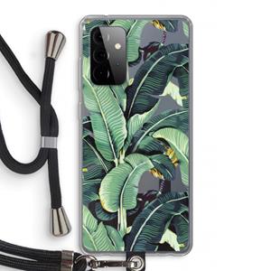 CaseCompany Bananenbladeren: Samsung Galaxy A72 5G Transparant Hoesje met koord