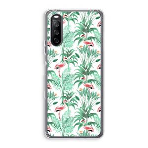 CaseCompany Flamingo bladeren: Sony Xperia 10 III Transparant Hoesje