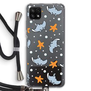CaseCompany Manta: Samsung Galaxy A22 5G Transparant Hoesje met koord