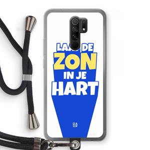 CaseCompany Laat de zon in je hart: Xiaomi Redmi 9 Transparant Hoesje met koord