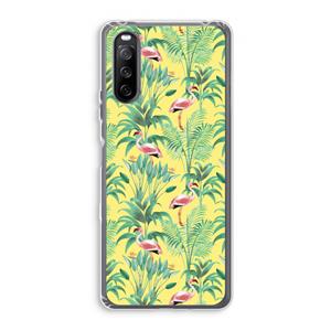 CaseCompany Flamingo party: Sony Xperia 10 III Transparant Hoesje