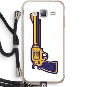 CaseCompany Pew Pew Pew: Samsung Galaxy J3 (2016) Transparant Hoesje met koord