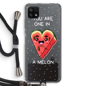 CaseCompany One In A Melon: Samsung Galaxy A22 5G Transparant Hoesje met koord