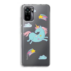 CaseCompany Vliegende eenhoorn: Xiaomi Redmi Note 10 Pro Transparant Hoesje
