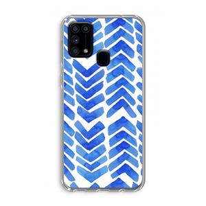 CaseCompany Blauwe pijlen: Samsung Galaxy M31 Transparant Hoesje