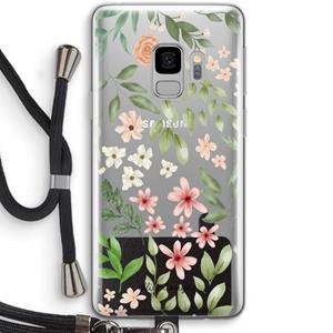 CaseCompany Botanical sweet flower heaven: Samsung Galaxy S9 Transparant Hoesje met koord